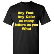 Black lettering t-shirt done the same day